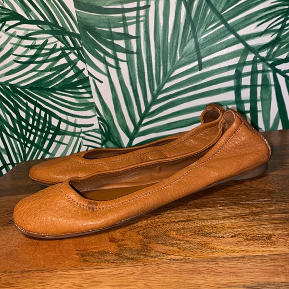 Tory Burch Eddie Tan Leather Ballet Flats Women’s 7.5 M - Picture 3 of 10